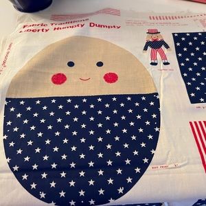 1990 Fabric Traditions Mr.Liberty Hump Dumpty Stuffed Doll Patriotic Cut & Sew